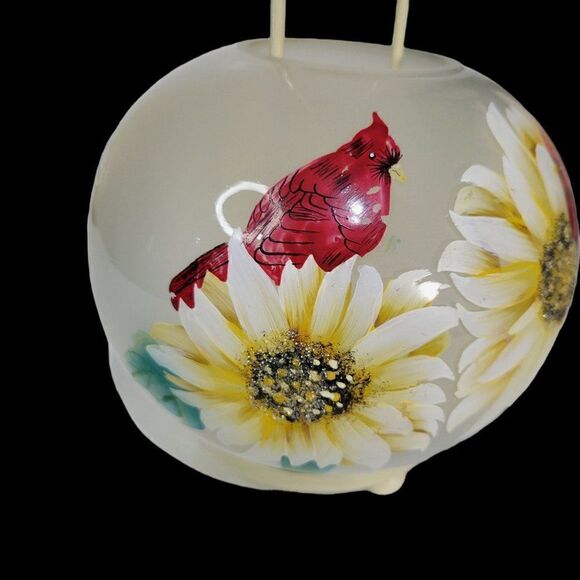 Vintage Round Glass Handpainted Candle Holder Lantern - Picture 6 of 12